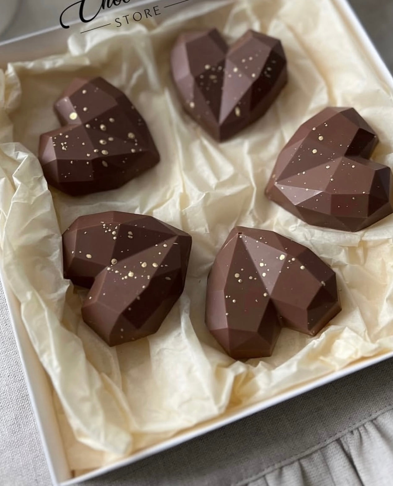 Classic leather Heart Chocolate Box 5pcs.
