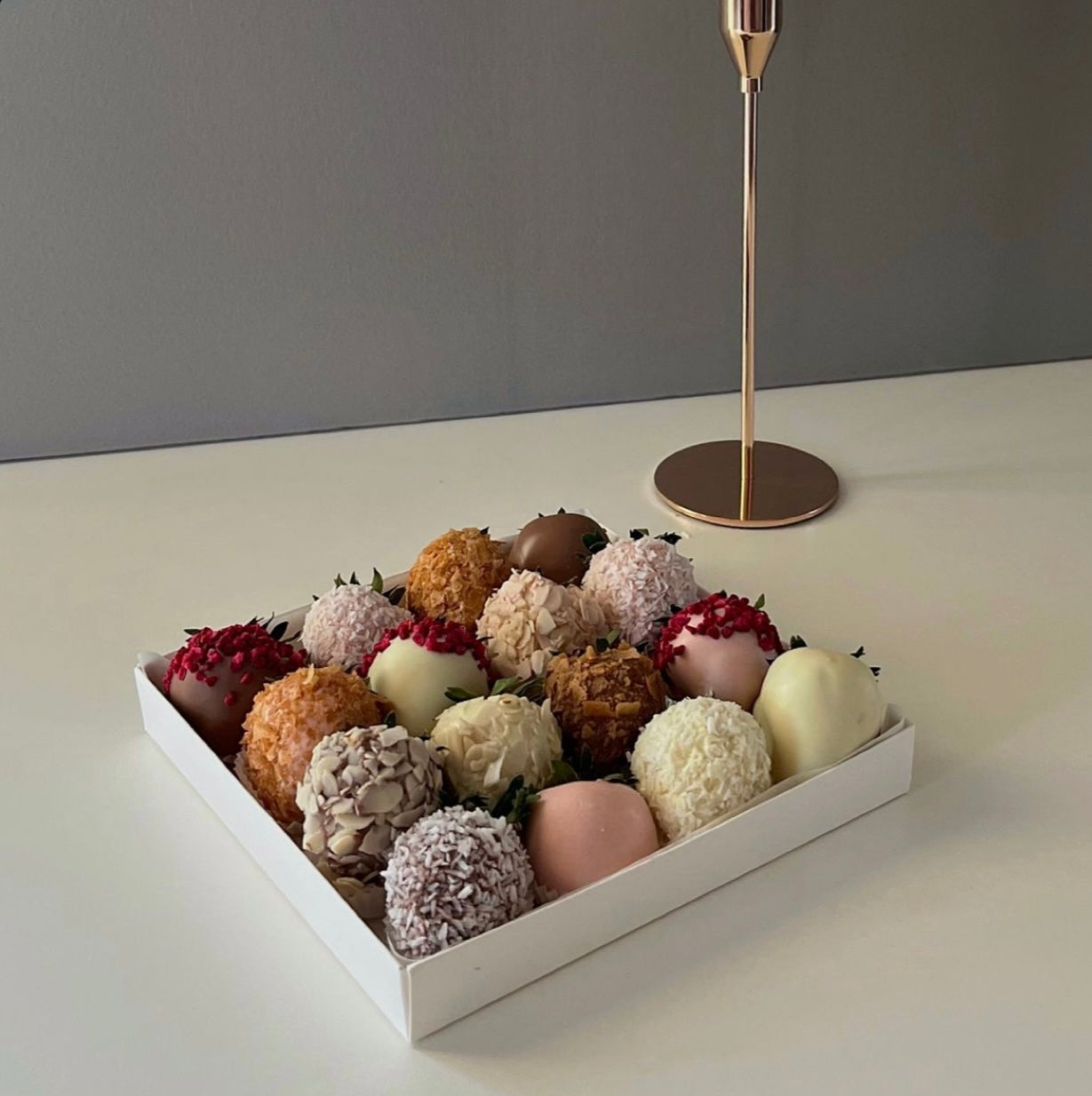 decadent box of chocolate-covered strawberries