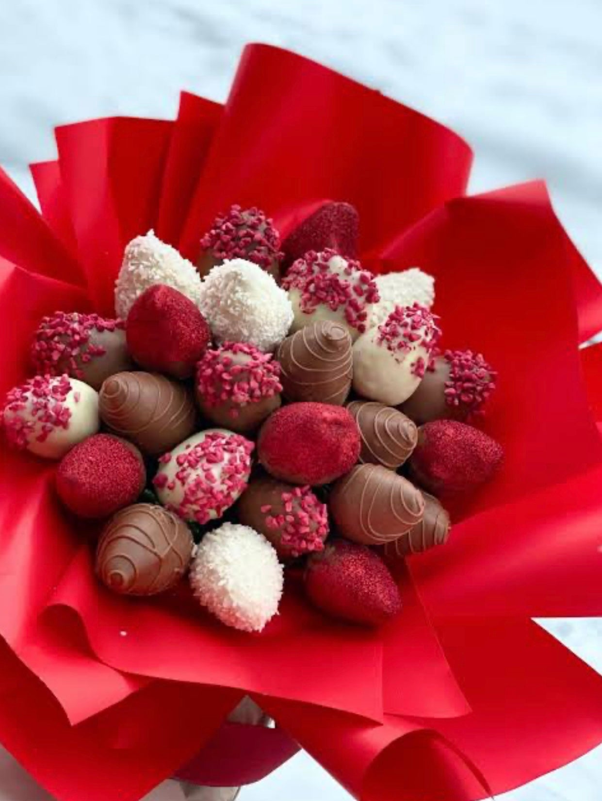 Deep Red Love Chocolate Bouquet