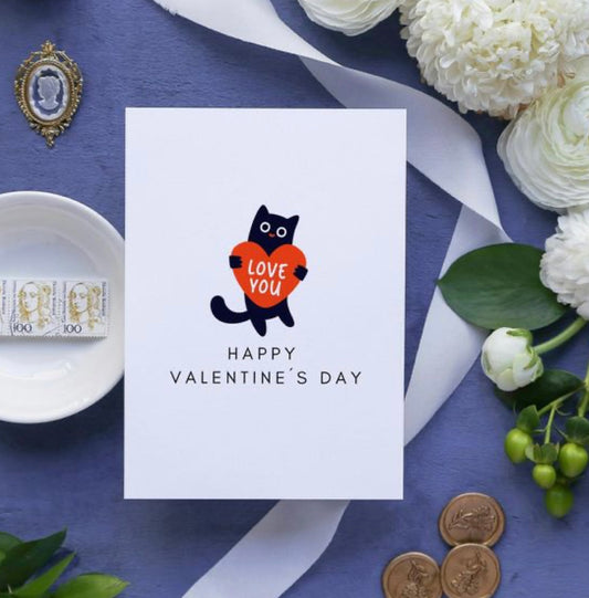 Meow-tiful Love Valentine's day Greeting Card